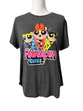 The Powerpuff Girls Y2K Nostalgia Graphic Gray Retro TShirt Cartoon Network XXXL